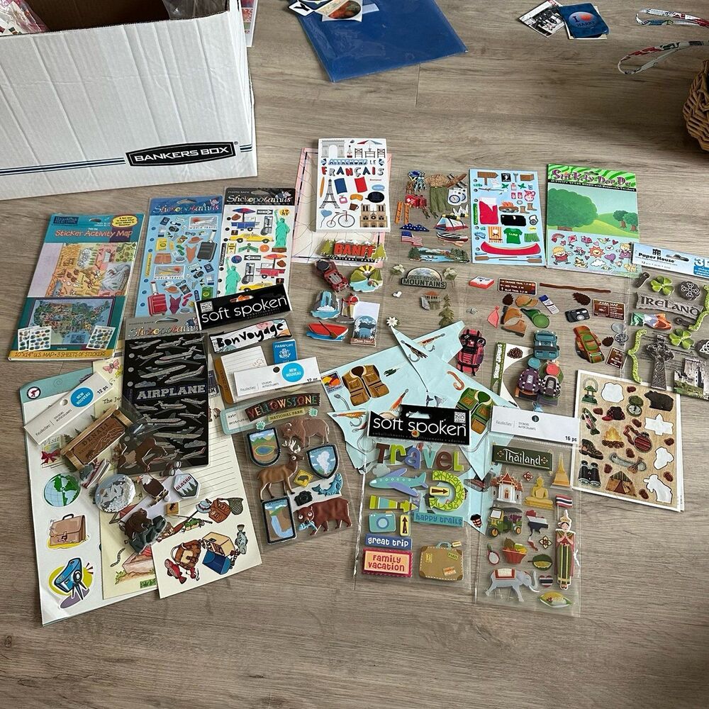 Travel & Outdoors Themed Stickers - Large Lot - for Scrapbook Crafts Collection
